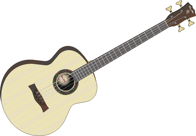 De ontwerptekening van de op deze website beschreven akoestische basgitaar